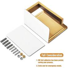 New  Gold Toilet Paper Holder, Stick On Brushed Brass Toilet Paper Holder  Shelf, Self Adhive No Drill Or Wall-Mount  Screws For Bathroom - 拉絲黃銅架子 - 查看 7