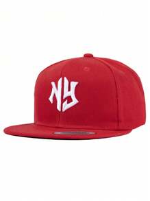 1pc Unisex NY Letter Embroidered Baseball Cap, Baseball Game Fits,Basketball,Fall Fits,Sports Style,90's Outfit,Bright Colors,Snapback,Fashionable Adjustable Sun Protection Hat For Outdoor Activities, Beach Parties Casual