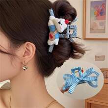 1 Peça Clipe de Cabelo de Cachorrinho com Laço Fofo e Bolinhas, Acessórios de Headwear Garra de Cabelo para Meninas, Acessórios de Moda para Cabelo, Grampos de Beleza