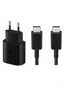 Carregador Super Rápido 25w Para  Galaxy S24 S23 S21 S20 Fe Plus Ultra - Super Fast Cabo Blindado Tipo Usb C - Premium