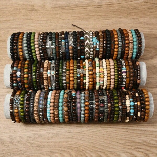 36/45 peças/Conjunto Pulseiras Feitas à Mão Coloridas com Contas, Presente Pequeno Personalizado de Moda de Natal Surpresa (Entrega Aleatória)