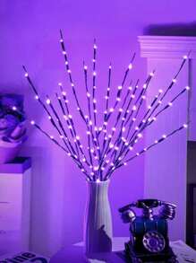 Baumbeleuchtung, LED-Zweigbeleuchtung, Baumbeleuchtung Dekoration, Baumzweig-förmige dekorative Beleuchtung, LED-Baumbeleuchtung Design Simulation Baum, 20 lila LED künstliche Baumbeleuchtung, Batterie Box Stromversorgung Licht, Metallbinderdraht Zweig Design, frei formbare DIY Formen, herbstbeleuchtete Bäume dekorieren den Raum, Geburtstagsparty Geschenke, saisonale Dekoration, geeignet für Familie