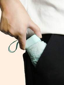 二合一防紫外线胶囊伞，女士迷你折叠阳伞，轻便易携，适合学校、办公室、居家、旅行，春夏必备，伴娘礼物，房间、卧室装饰，海滩、旅行，男女皆宜，度假必备，可爱小物 - 彩色 - 查看 5