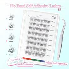 Self Adhesive Eyelashes Clusters No Glue Lash Clusters 1016mm Wispy Natural Cluster Lashes No Band Pr On Lashes More Comfortable Stronger Hold Lace - Black - View 1