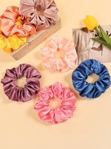 8pcs/Set Multicolor Women's Simple Versatile Decorative Scrunchies, Various Solid Colors Matching Eyeshadow Palette Shades,Gifts,Travel,Gifts For Women,Hair Stuff,Stocking Stuffers