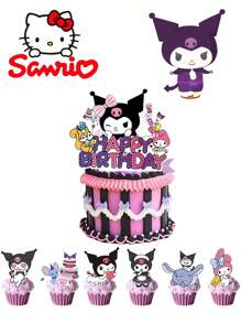 Sanrio Sanrio Kuromi Birthday Cake Toppers, Cake Decorations For Birthday Party, Children Birthday Cake Accessories