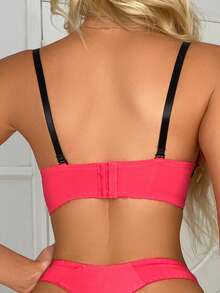 3pcs Lace Contrast Color Sexy Women Bras, French Fashion Gather Comfortable Elegant Daily Underwear