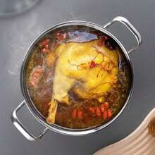 Nouvelle casserole à soupe en acier inoxydable, marmite de type tambour à grande capacité et épaissie, marmite à congee domestique, casserole pour cuisinière à induction et à gaz