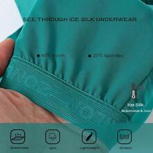 ZONBAILON Breathable Ice Silk Men's Boxer Briefs See-Through Underwear Trunk Transparent Stretch - 3 Pack multi-d - View 3