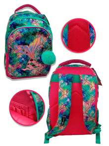 Set mochila para niña diseño Torre París sirena con lonchera lapicero escolar completo accesorios moda infantil resistente - Verde - Ver 3