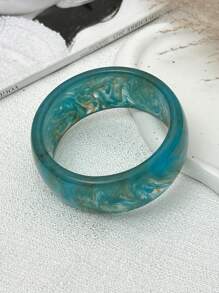 1 pieza Brazalete ancho de resina vintage bohemio exagerado, joyería unisex casual y lujosa para fiestas, idea de regalo de brazalete de metal