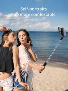 1 pezzo Bastone per selfie con luce supplementare, bastone per selfie estensibile per smartphone, treppiede per smartphone con telecomando senza fili, rotazione a 360° per iPhone/smartphone Android