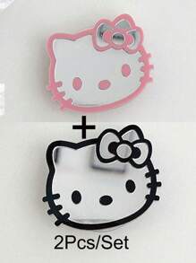 Sanrio Soporte retráctil de acrílio con diseño de Gatito Hello Kitty, accesorio para teléfono móvil impermeable con diseño de espejo (con respaldo adhesivo) (Algunas partes pueden ser aleatorias)