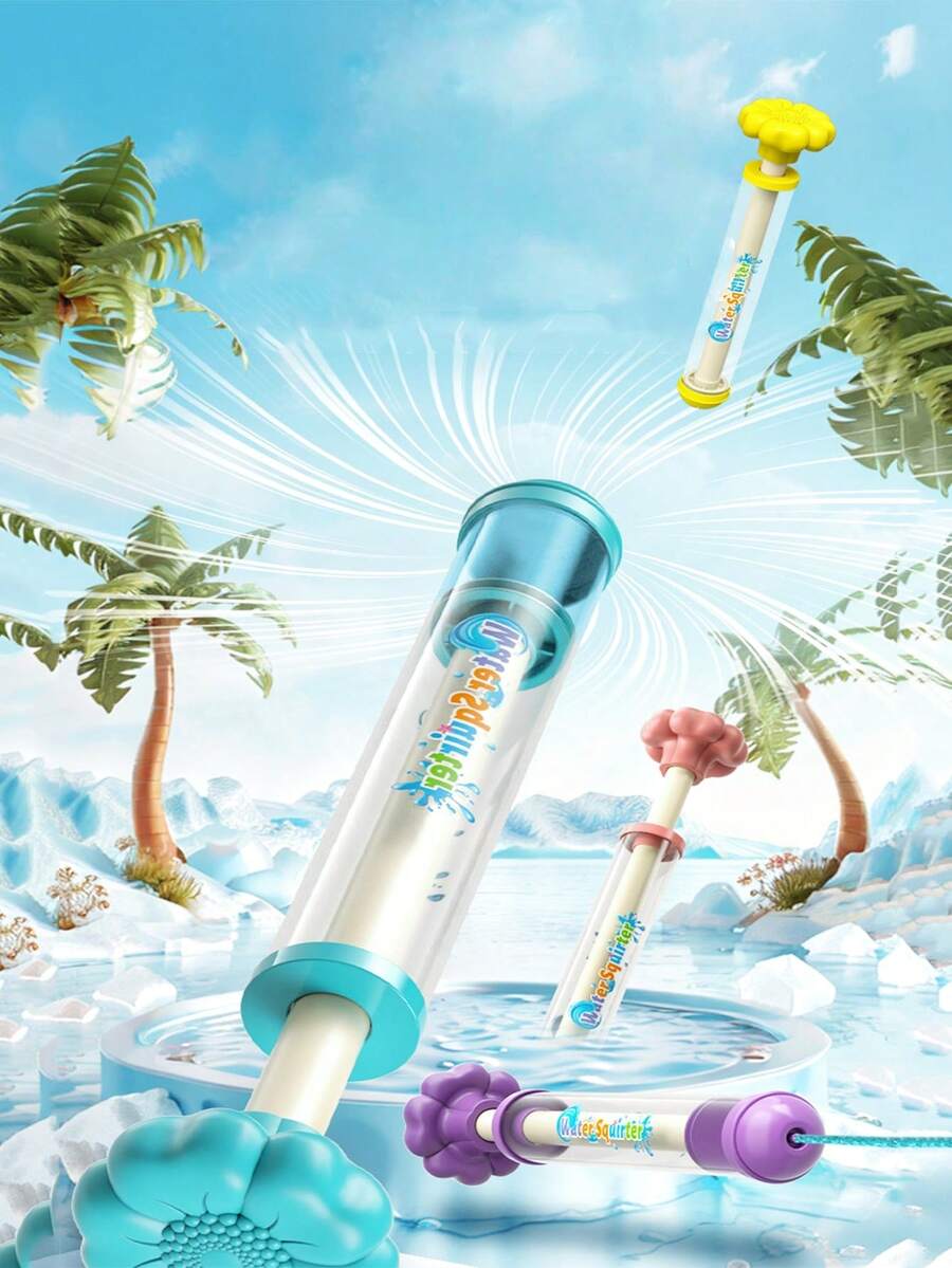 1pc Large Capacity Pull-Out Water Bead Toy - Pull-Out Style Firework Water Gun, Squirt Gun, Spray Water Gun, Multi-Function Portable Sprinkler, Suitable For Backyard, Garden Party, Outdoor Watering - Pink, Purple, Blue, Bright Design, Durable Structure Evenly Distributes Water Flow, Back To School Gift For Friends And Classmates