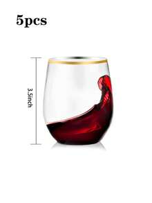 12 件 360 毫升 12 盎司透明金边红酒杯（可重复使用），带金边，适用于盛水、果汁、鸡尾酒、葡萄酒、甜点饮料，适合生日、婚礼、节日、万圣节、圣诞节、新年派对用品 - 彩色 - 查看 16