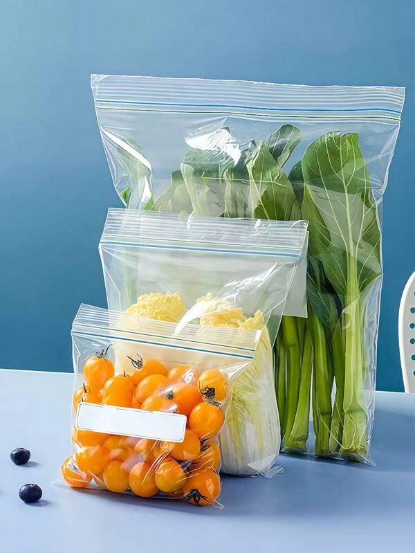 130pc Refrigerator Fresh-Keeping Bag, Food Sealing Bag (Color Printed Randomly), Spice, Chili, Onion, Garlic Sorting Bag, Barbecue And Cured Meat Storage Bag, Travel Packaging Accessories, Kitchen Storage And Organization, Closet Kitchen Tools, Coarse Grain Seed Storage Bag