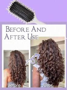 卷发梳 – 夏季卷发造型和顺发工具，防毛躁，不拉扯，温和呵护头皮，减少断裂 - 彩色 - 查看 5