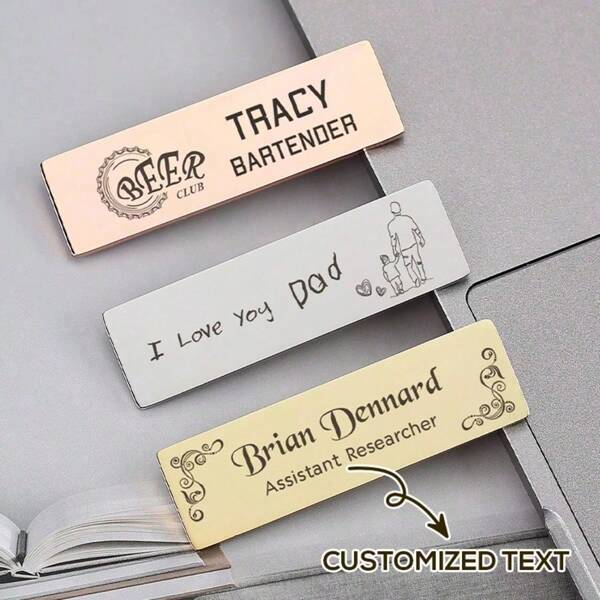 Targhette personalizzate con incisione del nome, targhette magnetiche personalizzate con logo, etichette identificative in metallo personalizzabili con spilla, portanome personalizzato per uniformi di infermieri, dipendenti e personale