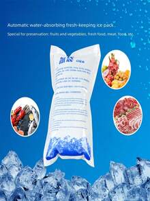 50/30/10pcs自吸水冰袋可重复使用，适用于露营、海滩派对、节日、餐厅、鸡尾酒会、海鲜冷藏保鲜、运输、蔬菜保鲜、肉类保鲜、瓜果保鲜、一次性无水保鲜速冻冷藏保鲜冰袋。