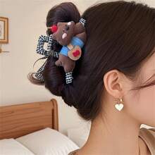 1 Peça Clipe de Cabelo de Cachorrinho com Laço Fofo e Bolinhas, Acessórios de Headwear Garra de Cabelo para Meninas, Acessórios de Moda para Cabelo, Grampos de Beleza