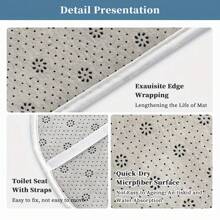 1/4pcs Black Marble Texture Theme Shower Curtain Set, Waterproof Bath Curtain, Bathroom Decor, Fashionable Drape, Window Curtain, Room Divider, No Drilling Required, Polyester, Machine Washable Bathroom Accessories Back To School