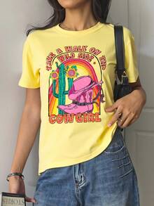 Women T-Shirts - Yellow - View 2