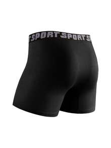 3 piezas de ropa interior larga de unicolor para hombres, suave, cómoda y ligera, adecuada para deportes de verano, de secado rápido, ropa interior deportiva, uso casual diario, adecuada para fitness, boxeo, ropa interior plana larga para hombres con bolsillos.