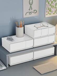 Stapelbare, weiße Aufbewahrungsschublade, Schreibtisch-Aufbewahrungsbox, Schulbedarf-Stationery-Aufbewahrung, Organisator für Zuhause, Schreibtisch-Utensilien für Kosmetik, Schmuck und Kleinigkeiten, einstellbare Kombination für Schlafzimmer, Wohnzimmer, Badezimmer, Dorm, Raumdekoration, Organisation und Aufbewahrung, Heimdekoration, Parfümorganisator, Raumdekorationsmaterialien, Schreibtischzubehör, Badorganisation und -aufbewahrung für Frauen, Reiseessentials, Geschenk, Rückkehr zur Schule