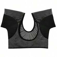 1 Solid Color Underarm Sweat Pad Vest, Washable And Reusable Mesh Breathable Quick Drying Anti Sweat Short Sleeved Women(L) Summer Cooling,Beach,Travel