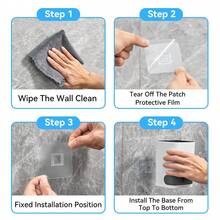 1件装塑料长柄马桶刷，带排水底座。壁挂式马桶清洁刷，无需钻孔。适用于浴室马桶，浴室装饰，秋季装饰 - 灰色 - 查看 12