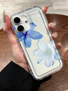 Flower Summer Blue Lily Clear Case Compatible With IPhone 16/11/12/13/14/15/15pro/15 Plus/15 Promax/7plus/8plus/X/Xs Max/Xr/11pro/12pro/13pro/14pro/12mini/13mini/11promax/12promax/13promax/14promax/14plus/6/6s/6plus/7/8/16Pro/16plus/16promax/Se&Compatible With Samsung Galaxy/A54/A14/A12/A13/A15/A32/A33/A24/A52S/S20/S21/S22/S23/S24/S23Plus/S24ultra/S25/A15/A33/A23