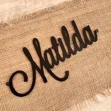 Personalisierte Metallbuchstaben - Individuell lasergescnittener Name - Kalligraphie Namensschild - Babynamen Wanddekoration - Metallkunst - Wohndekoration - Hochzeitshintergrund - Individueller Text - Jede Schreibschrift-Schriftart - Kinderzimmer Babyzimmer Deko Geschenke Geburtstag Abschluss, Multifunktional, Robust, Schimmelbeständig, Dekorativ, Wieder verwendbar, Exquisit, Stilvolle, hochwertige, farbige, moderne, individuelle, personalisierte, einzigartige, ideale Geschenke für ihn, ideale Geschenke für sie, Freund, Vater, Freundin, Mutter, Familie, Freunde, Tea Room, Zuhause, Garten, Büro, für Jahrestage, für Valentinstag, für Muttertag, für Geburtstage, für Vatertag, für Abschluss, für Hochzeiten, für Einweihung - Schwarz - Übersicht 13