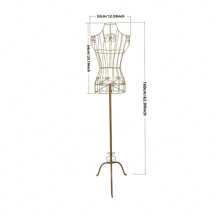 1 maniquí femenino de metal con trípode, maniquí de exhibición de ropa de metal para producción y al por menor de ropa, estante de exhibición de vestidos, estante de modelo de boda, estante de vestidos, perchero de decoración de ropa de mujer, estante de modelo de medio Body