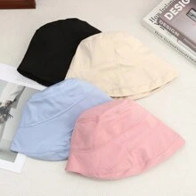 Summer Fashionable Simple Solid Color Thin Breathable Sun Hat, Bucket Hat, Sun Protection Outdoor Hat