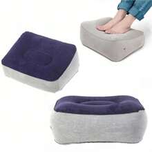 Almohada inflable para reposapiés de PVC, cojín de aire para reposapiés, para viajes, oficina, hogar, herramientas para relajar los pies debajo del escritorio - Gris - Ver 1