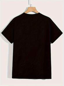 1pc Camiseta Gráfica de Pintura de Diamantes - Diseño "DIAMOND PAINTING is my Relax", 100% Algodón, Cuello Redondo, Manga Corta, Ajuste Regular, 180gsm, Ropa Casual para Hombres y Adolescentes - Correr, Senderismo, Playa, Fiesta - Negro - Ver 3