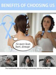 Conjunto de 3 peças para mulheres: Faixa de cabelo modeladora sem calor em cetim, com efeito babyliss para cachos durante o sono, secador de cabelo, modelador de cachos flexível, ferramentas para estilizar cabelos cacheados, deixando-os macios e brilhantes. Adequadas para todos os tons de cabelo, inclusive cabelos longos e grossos. Essenciais para a volta às aulas, viagens e férias.