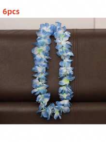 2/6/12 Piezas a Granel de Guirnaldas Hawaianas, Collares de Guirnaldas Tropicales Coloridas para Adultos, Decoraciones y Recuerdos para Fiesta Hawaiana en la Playa