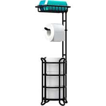 New  Toilet Paper Holder Stand Tissue Paper Roll Dispenser  Shelf For Bathroom Storage Holds Rerve Mega Rolls-Matte Black - B-霧面黑 24 - 查看 1