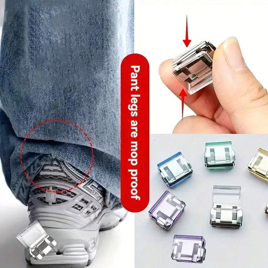 10/1pc Invisible Leg Shortening Clips, Anti-Slip Pants Edge Clips, No-Sew Hidden Buckle For Leg Closure, Anti-Towling Pants Hem Fixing Device, Pants Hem Fixing Clip, Perfect For Tailored Clothing,Suitable For Cuffs, Clothing Corners, Leg Shortening, Anti Slip, Clothing - Multiple Colors - Multicolor - View 1