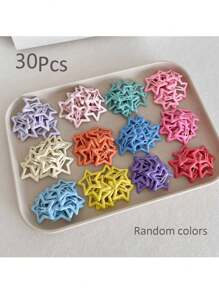 10/20/40pcs Colorful Hollow Star-Shaped Hair Clips, Cute Bangs Clips, Fashion Accessories For Women And Girls (No Storage Box)