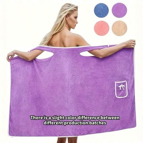 1 Stück Ins-Stil Schleife Dickes Badetuch, saugt schnell Wasser auf und trocknet ohne Haarverlust, Badezimmer Heimatrtikel aus Korallenfleece, weich und hautfreundlich, Muss-haben für Mädchen im Badezimmer, ideal für Beauty-Salon, Hotel, Sport, Zuhause, Badetuch, Hautpflege