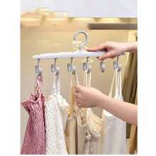 1pc Multi-Functional Rotating Clothes Hanger With Multiple Hooks For Tie And Scarf, Space Saving Clothes Hanging Rack For Closet