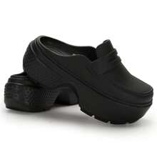 Crocs Zapatos con agujeros "Casa de nieve" tipo mocasín unisex, zapatos deportivos minimalistas negros para playa, cómodos para uso en interiores/exteriores, estilo n.º 209937-060
