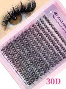 240/216/192 Pieces / Package Of Curly Salon-Style C-Shaped Cluster False Lashes, Natural And Dramatic Individual Lashes For DIY Use