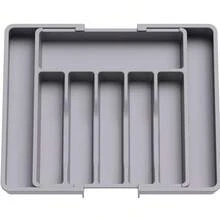 1 Stück ausziehbare Messer Aufbewahrungsbox, Küchen Schubladenorganizer für Besteck, tragbares Fach-Tablett