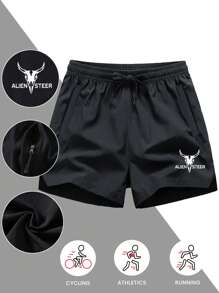Pantalones cortos deportivos de verano para hombres, de secado rápido y finos, frescos y cómodos, con elástico, para correr y entrenar en gimnasio. Pantalones de senderismo, ciclismo y trekking con tejido transpirable, ligero y que absorbe la humedad. Apropiados para entrenamientos en el gimnasio y correr.