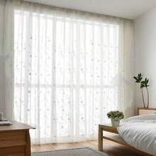 客厅和卧室的薄纱刺绣窗帘、法式滤光薄纱窗帘、阳台预制窗板、优雅的春夏装饰