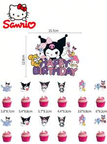 Sanrio Sanrio Kuromi Birthday Cake Toppers, Cake Decorations For Birthday Party, Children Birthday Cake Accessories