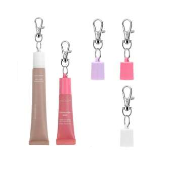 1Pc Lip Gloss Keychain Holder Lip Balm Key Chain Cap Portable Lipgloss Holder Compatible With LANGIGE 0.35oz & Aquaphor 0.35oz & Jack Black 0.25oz